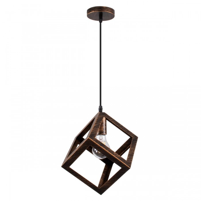 GloboStar® CUBE 00793 Μοντέρνο Κρεμαστό Φωτιστικό Οροφής Μονόφωτο 1 x E27 Καφέ Σκουριά Μεταλλικό Πλέγμα Μ25 x Π25 x Υ25cm GloboStar® CUBE 00793 Μοντέρνο Κρεμαστό Φωτιστικό Οροφής Μονόφωτο 1 x E27 Καφέ Σκουριά Μεταλλικό Πλέγμα Μ25 x Π25 x Υ25cm