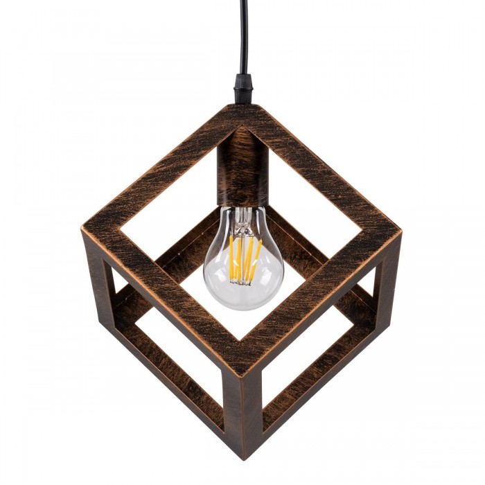GloboStar® CUBE 00793 Μοντέρνο Κρεμαστό Φωτιστικό Οροφής Μονόφωτο 1 x E27 Καφέ Σκουριά Μεταλλικό Πλέγμα Μ25 x Π25 x Υ25cm GloboStar® CUBE 00793 Μοντέρνο Κρεμαστό Φωτιστικό Οροφής Μονόφωτο 1 x E27 Καφέ Σκουριά Μεταλλικό Πλέγμα Μ25 x Π25 x Υ25cm