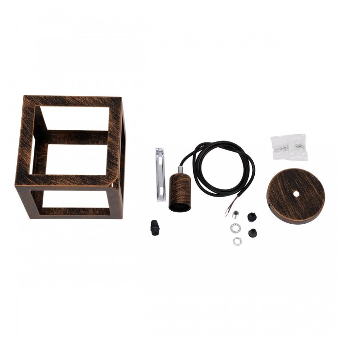 GloboStar® CUBE 00793 Μοντέρνο Κρεμαστό Φωτιστικό Οροφής Μονόφωτο 1 x E27 Καφέ Σκουριά Μεταλλικό Πλέγμα Μ25 x Π25 x Υ25cm GloboStar® CUBE 00793 Μοντέρνο Κρεμαστό Φωτιστικό Οροφής Μονόφωτο 1 x E27 Καφέ Σκουριά Μεταλλικό Πλέγμα Μ25 x Π25 x Υ25cm