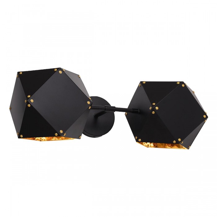 GloboStar® WELLES Replica 00795 Μοντέρνο Φωτιστικό Τοίχου Απλίκα Δίφωτο Μεταλλικό Μαύρο - Χρυσό Μ52 x Π21 x Υ17cm GloboStar® WELLES Replica 00795 Μοντέρνο Φωτιστικό Τοίχου Απλίκα Δίφωτο Μεταλλικό Μαύρο - Χρυσό Μ52 x Π21 x Υ17cm