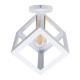 GloboStar® CUBE 00800 Μοντέρνο Φωτιστικό Οροφής Μονόφωτο Λευκό Μεταλλικό Πλέγμα Φ25 x Y25cm