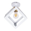 GloboStar® CUBE 00800 Μοντέρνο Φωτιστικό Οροφής Μονόφωτο Λευκό Μεταλλικό Πλέγμα Φ25 x Y25cm