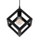 GloboStar® CUBE 00801 Μοντέρνο Κρεμαστό Φωτιστικό Οροφής Μονόφωτο 1 x E27 Μαύρο Μεταλλικό Πλέγμα Μ25 x Π25 x Υ25cm