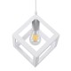 GloboStar® CUBE 00802 Μοντέρνο Κρεμαστό Φωτιστικό Οροφής Μονόφωτο 1 x E27 Λευκό Μεταλλικό Πλέγμα Μ25 x Π25 x Υ25cm
