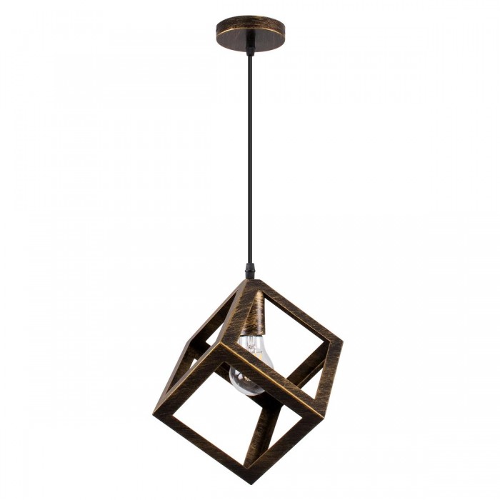 GloboStar® CUBE 00803 Μοντέρνο Κρεμαστό Φωτιστικό Οροφής Μονόφωτο 1 x E27 Χρυσό Σκουριά Μεταλλικό Πλέγμα Μ25 x Π25 x Υ25cm GloboStar® CUBE 00803 Μοντέρνο Κρεμαστό Φωτιστικό Οροφής Μονόφωτο 1 x E27 Χρυσό Σκουριά Μεταλλικό Πλέγμα Μ25 x Π25 x Υ25cm