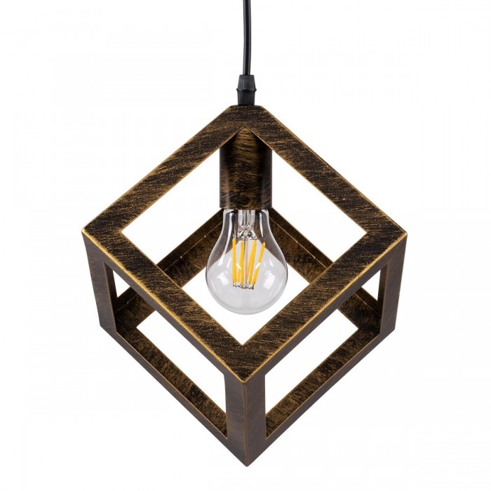 GloboStar® CUBE 00803 Μοντέρνο Κρεμαστό Φωτιστικό Οροφής Μονόφωτο 1 x E27 Χρυσό Σκουριά Μεταλλικό Πλέγμα Μ25 x Π25 x Υ25cm GloboStar® CUBE 00803 Μοντέρνο Κρεμαστό Φωτιστικό Οροφής Μονόφωτο 1 x E27 Χρυσό Σκουριά Μεταλλικό Πλέγμα Μ25 x Π25 x Υ25cm