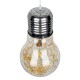 GloboStar® LAMP 00808 Μοντέρνο Κρεμαστό Φωτιστικό Οροφής Μονόφωτο 1 x E27 Ασημί Νίκελ Βάση και Χρυσό Ντουί Μεταλλικό Διάφανο Γυαλί Φ30 x Υ52cm