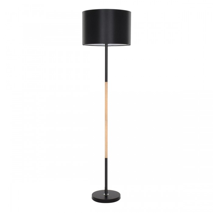 GloboStar® ASHLEY 00824 Μοντέρνο Φωτιστικό Δαπέδου Μονόφωτο 1 x E27 Μαύρο Μεταλλικό Καμπάνα με Μαύρο Ύφασμα & Εφέ Ξύλου D40 x H145cm GloboStar® ASHLEY 00824 Μοντέρνο Φωτιστικό Δαπέδου Μονόφωτο 1 x E27 Μαύρο Μεταλλικό Καμπάνα με Μαύρο Ύφασμα & Εφέ Ξύλου D40 x H145cm