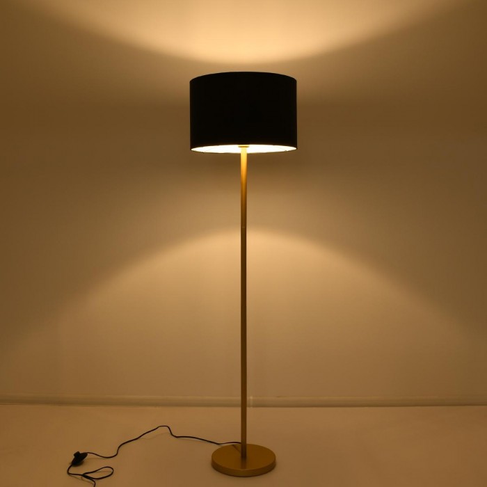 GloboStar® ASHLEY 00825 Μοντέρνο Φωτιστικό Δαπέδου Μονόφωτο 1 x E27 Χρυσό Μεταλλικό Καμπάνα με Μαύρο Ύφασμα & Χρυσή Βάση D40 x H148cm GloboStar® ASHLEY 00825 Μοντέρνο Φωτιστικό Δαπέδου Μονόφωτο 1 x E27 Χρυσό Μεταλλικό Καμπάνα με Μαύρο Ύφασμα & Χρυσή Βάση D40 x H148cm