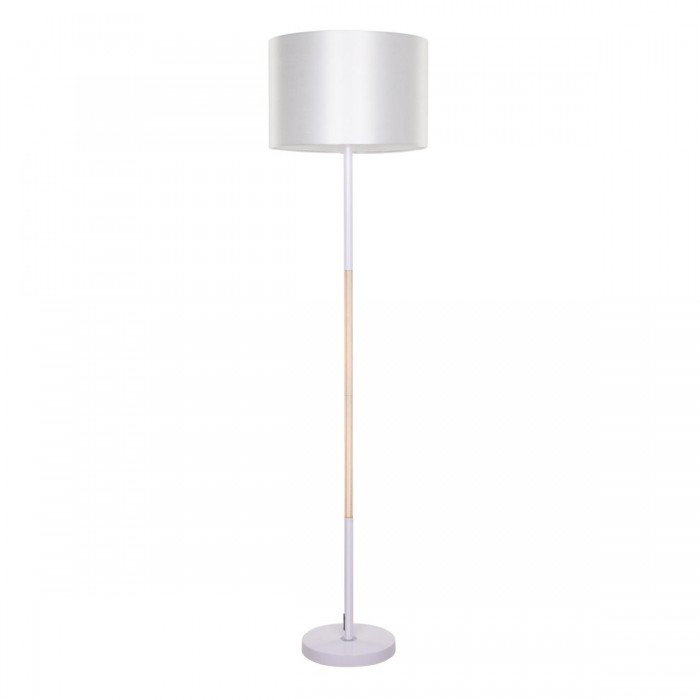GloboStar® ASHLEY 00826 Μοντέρνο Φωτιστικό Δαπέδου Μονόφωτο 1 x E27 Λευκό Μεταλλικό Καμπάνα με Λευκό Ύφασμα & Εφέ Ξύλου D40 x H145cm GloboStar® ASHLEY 00826 Μοντέρνο Φωτιστικό Δαπέδου Μονόφωτο 1 x E27 Λευκό Μεταλλικό Καμπάνα με Λευκό Ύφασμα & Εφέ Ξύλου D40 x H145cm