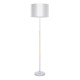 GloboStar® ASHLEY 00826 Μοντέρνο Φωτιστικό Δαπέδου Μονόφωτο 1 x E27 Λευκό Μεταλλικό Καμπάνα με Λευκό Ύφασμα & Εφέ Ξύλου D40 x H145cm GloboStar® ASHLEY 00826 Μοντέρνο Φωτιστικό Δαπέδου Μονόφωτο 1 x E27 Λευκό Μεταλλικό Καμπάνα με Λευκό Ύφασμα & Εφέ Ξύλου D40 x H145cm