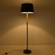 GloboStar® CEDAR 00827 Μοντέρνο Φωτιστικό Δαπέδου Μονόφωτο 1 x E27 Μαύρο Μεταλλικό Καμπάνα με Μαύρο Ύφασμα & Εφέ Ξύλου D40 x H148cm GloboStar® CEDAR 00827 Μοντέρνο Φωτιστικό Δαπέδου Μονόφωτο 1 x E27 Μαύρο Μεταλλικό Καμπάνα με Μαύρο Ύφασμα & Εφέ Ξύλου D40 x H148cm