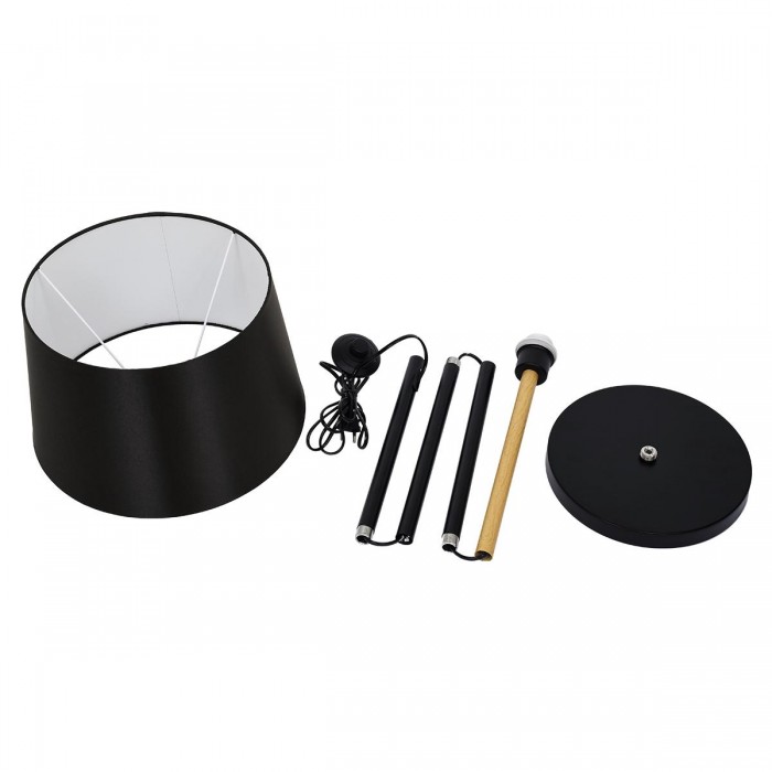 GloboStar® CEDAR 00827 Μοντέρνο Φωτιστικό Δαπέδου Μονόφωτο 1 x E27 Μαύρο Μεταλλικό Καμπάνα με Μαύρο Ύφασμα & Εφέ Ξύλου D40 x H148cm GloboStar® CEDAR 00827 Μοντέρνο Φωτιστικό Δαπέδου Μονόφωτο 1 x E27 Μαύρο Μεταλλικό Καμπάνα με Μαύρο Ύφασμα & Εφέ Ξύλου D40 x H148cm