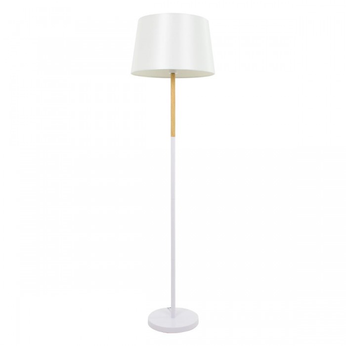 GloboStar® CEDAR 00828 Μοντέρνο Φωτιστικό Δαπέδου Μονόφωτο 1 x E27 Λευκό Μεταλλικό Καμπάνα με Λευκό Ύφασμα & Εφέ Ξύλου D40 x H148cm GloboStar® CEDAR 00828 Μοντέρνο Φωτιστικό Δαπέδου Μονόφωτο 1 x E27 Λευκό Μεταλλικό Καμπάνα με Λευκό Ύφασμα & Εφέ Ξύλου D40 x H148cm