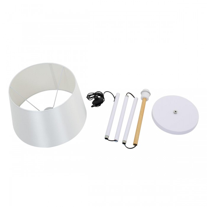 GloboStar® CEDAR 00828 Μοντέρνο Φωτιστικό Δαπέδου Μονόφωτο 1 x E27 Λευκό Μεταλλικό Καμπάνα με Λευκό Ύφασμα & Εφέ Ξύλου D40 x H148cm GloboStar® CEDAR 00828 Μοντέρνο Φωτιστικό Δαπέδου Μονόφωτο 1 x E27 Λευκό Μεταλλικό Καμπάνα με Λευκό Ύφασμα & Εφέ Ξύλου D40 x H148cm