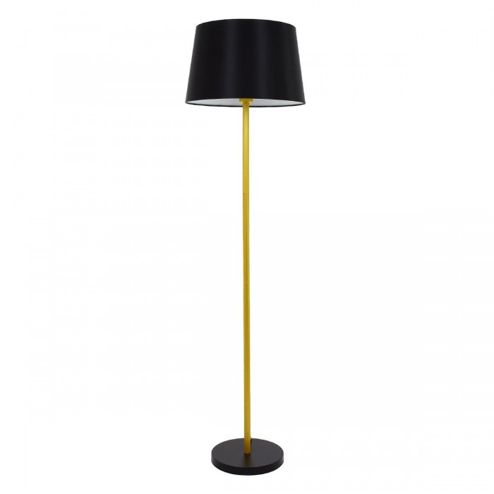 GloboStar® CEDAR 00829 Μοντέρνο Φωτιστικό Δαπέδου Μονόφωτο 1 x E27 Χρυσό Μεταλλικό Καμπάνα με Μαύρο Ύφασμα & Μαύρη Βάση D40 x H148cm GloboStar® CEDAR 00829 Μοντέρνο Φωτιστικό Δαπέδου Μονόφωτο 1 x E27 Χρυσό Μεταλλικό Καμπάνα με Μαύρο Ύφασμα & Μαύρη Βάση D40 x H148cm