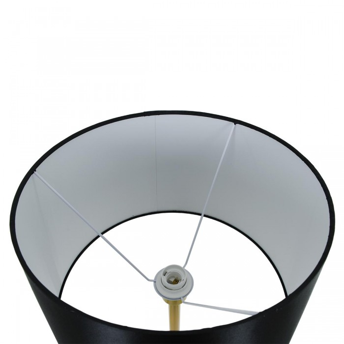 GloboStar® CEDAR 00829 Μοντέρνο Φωτιστικό Δαπέδου Μονόφωτο 1 x E27 Χρυσό Μεταλλικό Καμπάνα με Μαύρο Ύφασμα & Μαύρη Βάση D40 x H148cm GloboStar® CEDAR 00829 Μοντέρνο Φωτιστικό Δαπέδου Μονόφωτο 1 x E27 Χρυσό Μεταλλικό Καμπάνα με Μαύρο Ύφασμα & Μαύρη Βάση D40 x H148cm