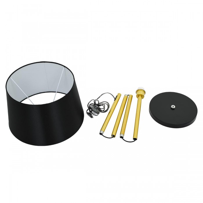 GloboStar® CEDAR 00829 Μοντέρνο Φωτιστικό Δαπέδου Μονόφωτο 1 x E27 Χρυσό Μεταλλικό Καμπάνα με Μαύρο Ύφασμα & Μαύρη Βάση D40 x H148cm GloboStar® CEDAR 00829 Μοντέρνο Φωτιστικό Δαπέδου Μονόφωτο 1 x E27 Χρυσό Μεταλλικό Καμπάνα με Μαύρο Ύφασμα & Μαύρη Βάση D40 x H148cm