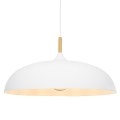 GloboStar® ZOE 00837 Μοντέρνο Κρεμαστό Φωτιστικό Οροφής Μονόφωτο 1 x E27 Λευκό Μεταλλικό Καμπάνα Φ60 x Υ35cm