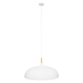 GloboStar® ZOE 00837 Μοντέρνο Κρεμαστό Φωτιστικό Οροφής Μονόφωτο 1 x E27 Λευκό Μεταλλικό Καμπάνα Φ60 x Υ35cm
