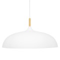 GloboStar® ZOE 00837 Μοντέρνο Κρεμαστό Φωτιστικό Οροφής Μονόφωτο 1 x E27 Λευκό Μεταλλικό Καμπάνα Φ60 x Υ35cm