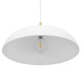 GloboStar® ZOE 00837 Μοντέρνο Κρεμαστό Φωτιστικό Οροφής Μονόφωτο 1 x E27 Λευκό Μεταλλικό Καμπάνα Φ60 x Υ35cm