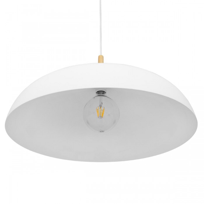 GloboStar® ZOE 00837 Μοντέρνο Κρεμαστό Φωτιστικό Οροφής Μονόφωτο 1 x E27 Λευκό Μεταλλικό Καμπάνα Φ60 x Υ35cm GloboStar® ZOE 00837 Μοντέρνο Κρεμαστό Φωτιστικό Οροφής Μονόφωτο 1 x E27 Λευκό Μεταλλικό Καμπάνα Φ60 x Υ35cm