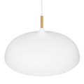 GloboStar® ZOE 00837 Μοντέρνο Κρεμαστό Φωτιστικό Οροφής Μονόφωτο 1 x E27 Λευκό Μεταλλικό Καμπάνα Φ60 x Υ35cm