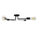 GloboStar® LIBERTA 00838 Μοντέρνο Φωτιστικό Οροφής Πολύφωτο Μαύρο Μεταλλικό Μ44.5 x Π44.5 x Υ12cm