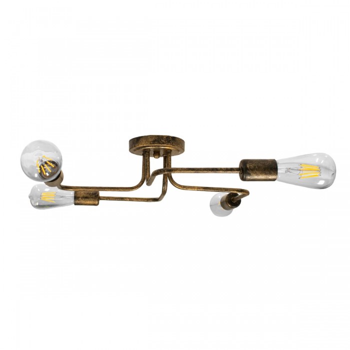 GloboStar® LIBERTA 00839 Μοντέρνο Φωτιστικό Οροφής Πολύφωτο Χάλκινο Σκουριά Μ44.5 x Π44.5 x Υ12cm