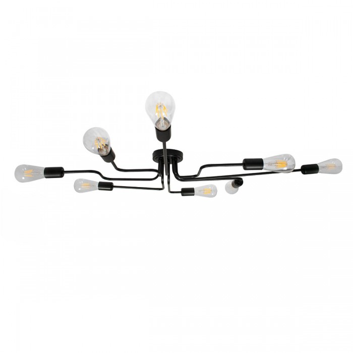 GloboStar® LIBERTA 00840 Μοντέρνο Φωτιστικό Οροφής Πολύφωτο Μαύρο Μεταλλικό Μ102 x Π72 x Υ10.5cm