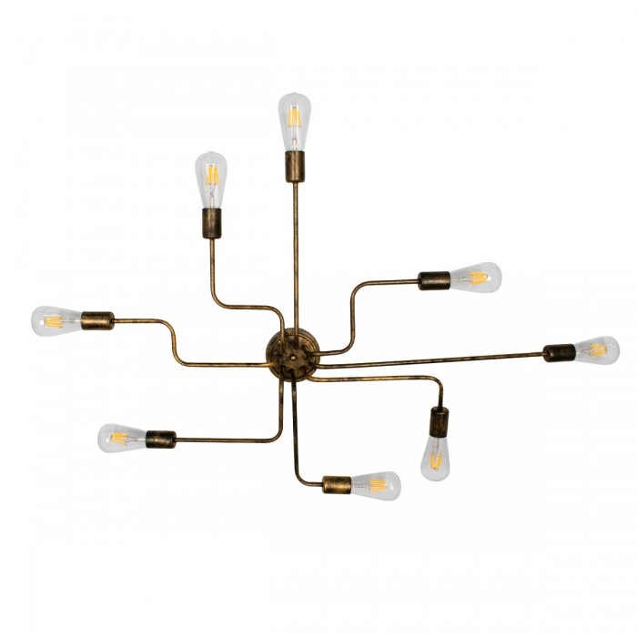 GloboStar® LIBERTA 00841 Μοντέρνο Φωτιστικό Οροφής Πολύφωτο Χάλκινο Σκουριά Μ102 x Π72 x Υ10.5cm