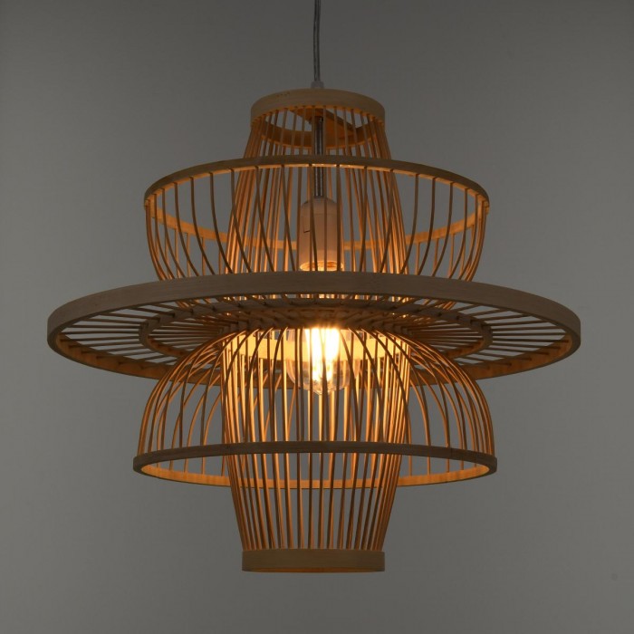 GloboStar® BALI 00861 Vintage Κρεμαστό Φωτιστικό Οροφής Μονόφωτο 1 x E27 Μπεζ Ξύλινο Μπαμπού Φ45 x Y42.5cm GloboStar® BALI 00861 Vintage Κρεμαστό Φωτιστικό Οροφής Μονόφωτο 1 x E27 Μπεζ Ξύλινο Μπαμπού Φ45 x Y42.5cm