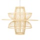 GloboStar® BALI 00862 Vintage Κρεμαστό Φωτιστικό Οροφής Μονόφωτο 1 x E27 Μπεζ Ξύλινο Μπαμπού Φ60 x Y45cm
