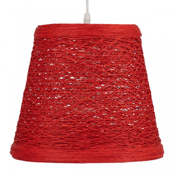GloboStar® PLAYROOM 00863 Vintage Κρεμαστό Φωτιστικό Οροφής Μονόφωτο 1 x E27 Κόκκινο Ξύλινο Ψάθινο Rattan Φ32 x Υ27cm GloboStar® PLAYROOM 00863 Vintage Κρεμαστό Φωτιστικό Οροφής Μονόφωτο 1 x E27 Κόκκινο Ξύλινο Ψάθινο Rattan Φ32 x Υ27cm
