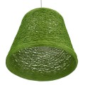 GloboStar® PLAYROOM 00864 Vintage Κρεμαστό Φωτιστικό Οροφής Μονόφωτο 1 x E27 Πράσινο Ξύλινο Ψάθινο Rattan Φ32 x Υ27cm