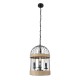 GloboStar® MERLIN 00865 Vintage Industrial Κρεμαστό Φωτιστικό Οροφής Τρίφωτο 3 x E14 Μαύρο Μεταλλικό Με Σχοινί Φ28 x Y40cm GloboStar® MERLIN 00865 Vintage Industrial Κρεμαστό Φωτιστικό Οροφής Τρίφωτο 3 x E14 Μαύρο Μεταλλικό Με Σχοινί Φ28 x Y40cm