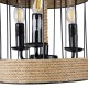 GloboStar® MERLIN 00865 Vintage Industrial Κρεμαστό Φωτιστικό Οροφής Τρίφωτο 3 x E14 Μαύρο Μεταλλικό Με Σχοινί Φ28 x Y40cm GloboStar® MERLIN 00865 Vintage Industrial Κρεμαστό Φωτιστικό Οροφής Τρίφωτο 3 x E14 Μαύρο Μεταλλικό Με Σχοινί Φ28 x Y40cm