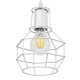 GloboStar® CAGE 00867 Vintage Industrial Κρεμαστό Φωτιστικό Οροφής Μονόφωτο 1 x E27 Λευκό Μεταλλικό Πλέγμα Φ15 x Y22cm