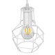 GloboStar® CAGE 00867 Vintage Industrial Κρεμαστό Φωτιστικό Οροφής Μονόφωτο 1 x E27 Λευκό Μεταλλικό Πλέγμα Φ15 x Y22cm