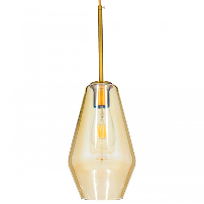 GloboStar® AMARIS 00871 Μοντέρνο Κρεμαστό Φωτιστικό Οροφής Μονόφωτο 1 x E27 Γυάλινο Φιμέ Μελί Φ17 x Υ30cm GloboStar® AMARIS 00871 Μοντέρνο Κρεμαστό Φωτιστικό Οροφής Μονόφωτο 1 x E27 Γυάλινο Φιμέ Μελί Φ17 x Υ30cm