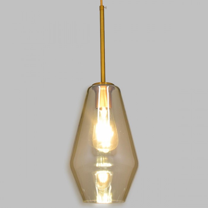 GloboStar® AMARIS 00871 Μοντέρνο Κρεμαστό Φωτιστικό Οροφής Μονόφωτο 1 x E27 Γυάλινο Φιμέ Μελί Φ17 x Υ30cm GloboStar® AMARIS 00871 Μοντέρνο Κρεμαστό Φωτιστικό Οροφής Μονόφωτο 1 x E27 Γυάλινο Φιμέ Μελί Φ17 x Υ30cm