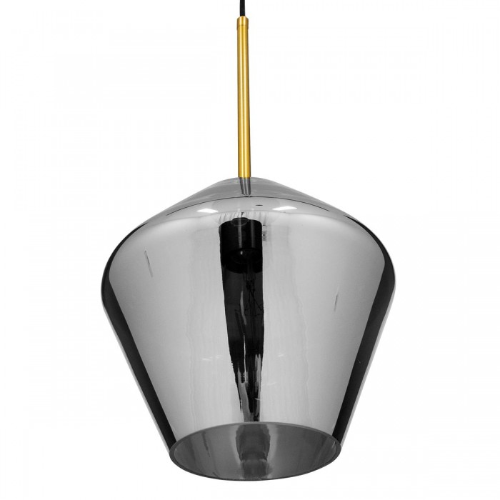 GloboStar® AMARIS 00872 Μοντέρνο Κρεμαστό Φωτιστικό Οροφής Μονόφωτο 1 x E27 Γυάλινο Φιμέ Νίκελ Φ22 x Υ22cm GloboStar® AMARIS 00872 Μοντέρνο Κρεμαστό Φωτιστικό Οροφής Μονόφωτο 1 x E27 Γυάλινο Φιμέ Νίκελ Φ22 x Υ22cm