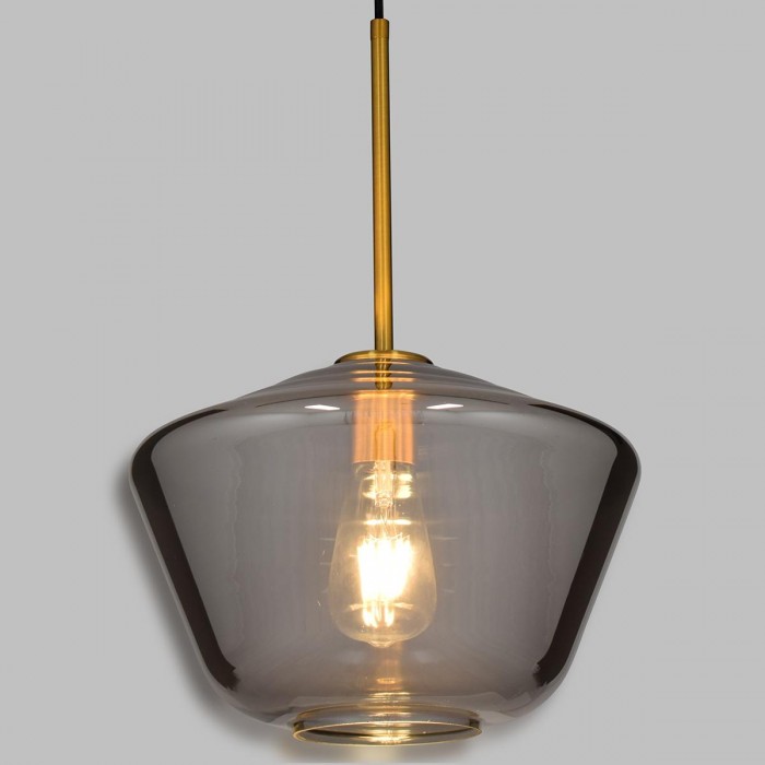 GloboStar® AMARIS 00873 Μοντέρνο Κρεμαστό Φωτιστικό Οροφής Μονόφωτο 1 x E27 Γυάλινο Φιμέ Νίκελ Φ30 x Υ22cm GloboStar® AMARIS 00873 Μοντέρνο Κρεμαστό Φωτιστικό Οροφής Μονόφωτο 1 x E27 Γυάλινο Φιμέ Νίκελ Φ30 x Υ22cm