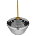 GloboStar® AMARIS 00873 Μοντέρνο Κρεμαστό Φωτιστικό Οροφής Μονόφωτο 1 x E27 Γυάλινο Φιμέ Νίκελ Φ30 x Υ22cm
