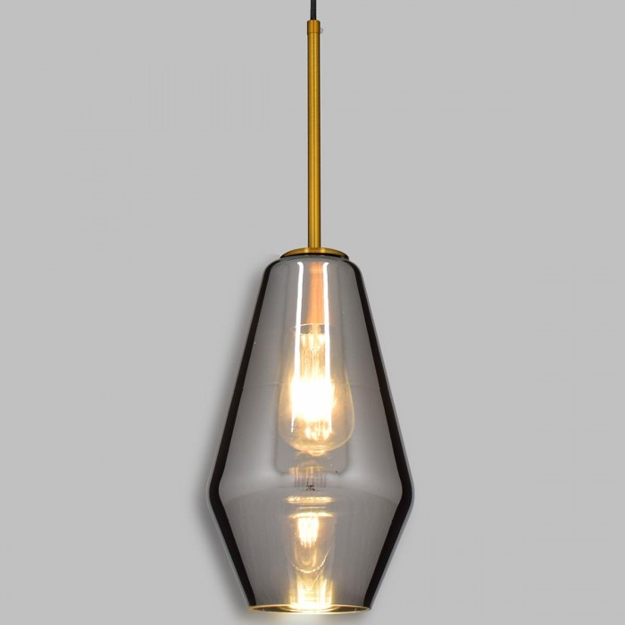GloboStar® AMARIS 00874 Μοντέρνο Κρεμαστό Φωτιστικό Οροφής Μονόφωτο 1 x E27 Γυάλινο Φιμέ Νίκελ Φ17 x Υ30cm GloboStar® AMARIS 00874 Μοντέρνο Κρεμαστό Φωτιστικό Οροφής Μονόφωτο 1 x E27 Γυάλινο Φιμέ Νίκελ Φ17 x Υ30cm