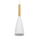 GloboStar® DILLON 00876 Μοντέρνο Κρεμαστό Φωτιστικό Οροφής Μονόφωτο 1 x E27 Λευκό Μεταλλικό Καμπάνα Φ11 x Υ36cm