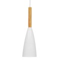 GloboStar® DILLON 00876 Μοντέρνο Κρεμαστό Φωτιστικό Οροφής Μονόφωτο 1 x E27 Λευκό Μεταλλικό Καμπάνα Φ11 x Υ36cm