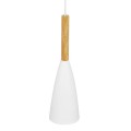 GloboStar® DILLON 00876 Μοντέρνο Κρεμαστό Φωτιστικό Οροφής Μονόφωτο 1 x E27 Λευκό Μεταλλικό Καμπάνα Φ11 x Υ36cm
