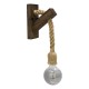 GloboStar® VANITY 00878 Vintage Φωτιστικό Τοίχου Απλίκα Μονόφωτο Καφέ Σκούρο Ξύλινο με Σχοινί Μ7 x Π15 x Υ30cm GloboStar® VANITY 00878 Vintage Φωτιστικό Τοίχου Απλίκα Μονόφωτο Καφέ Σκούρο Ξύλινο με Σχοινί Μ7 x Π15 x Υ30cm